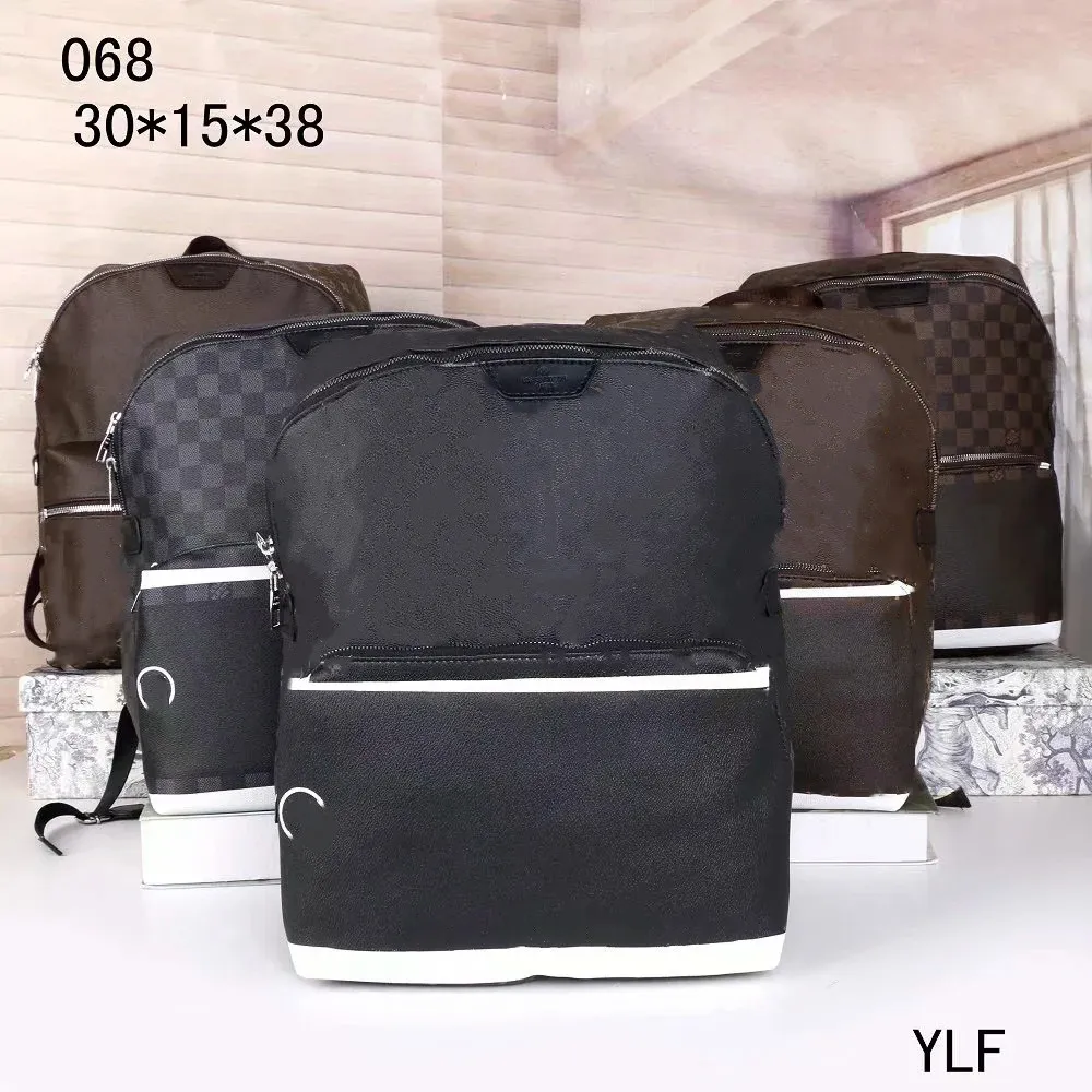 Brand men Backpack Stitched letters printed brown black women backpacks fashion Upper letter and lower letters