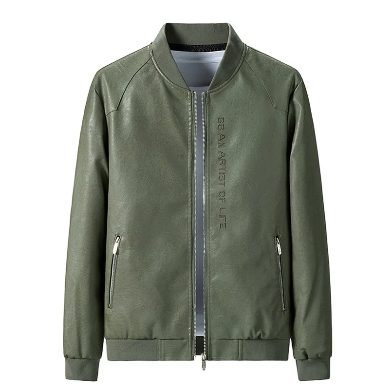 Woodvoice Läderjacka Mensrockar Märke Toppkvalitet PU YTERWEAR Faux Leather Men Business Winter Plus Velvet Male Jacket 220212