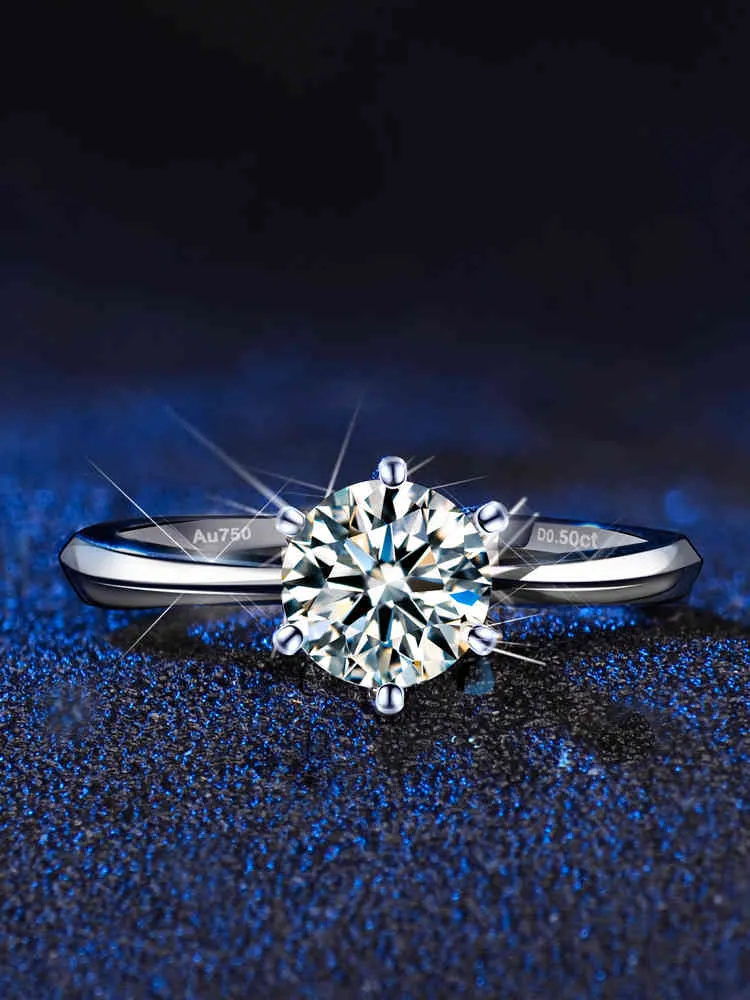 Anniversario della festa di nozze per le donne Anello in argento sterling 925 con moissanite Gioielli con diamanti per le donne Stile T