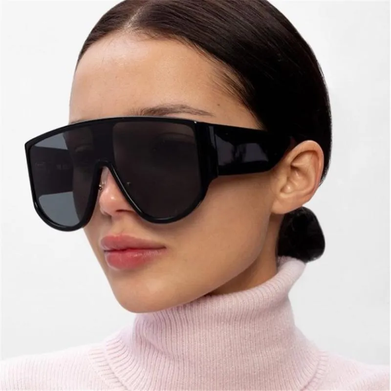 Solglasögon Vintage Oversized One Piece Round Women Brand Designer Mode Färgglada Glasögon Män Goggle Shades Sun Glasses 2022
