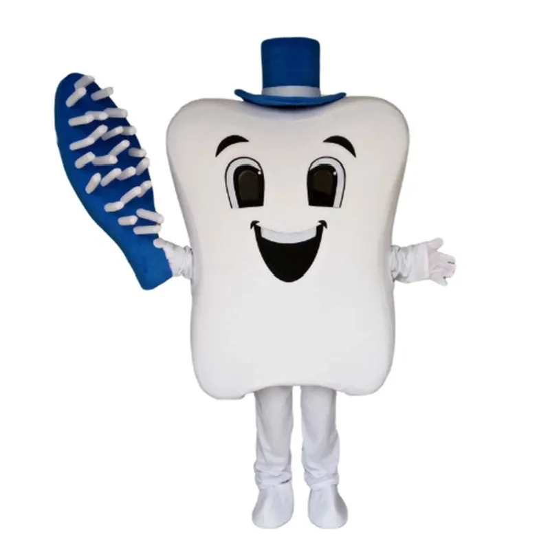 Costume de mascotte de brosse à dents bleue, tenue de fête fantaisie d'halloween et de noël, personnage de dessin animé, tenue de carnaval unisexe pour adultes