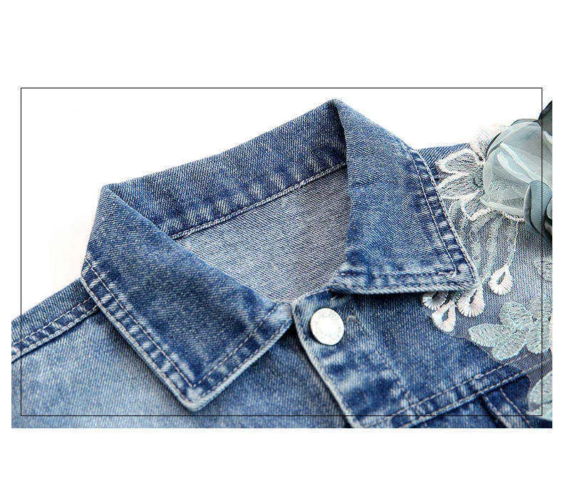 Stylish Spring Denim Kids Jackets Boys For Baby Girls With Turn Down  Collar, Lace Flower Design, And Cotton Fabric Available In Sizes 4 12 Years  210622 From Cong05, $20.34