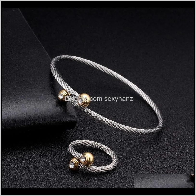 Unique Braided Women Stainless Steel Open Cuff Bracelets Brand Sporty Chain Link Charm Crystal Bracelets Female Ladies Jewelry