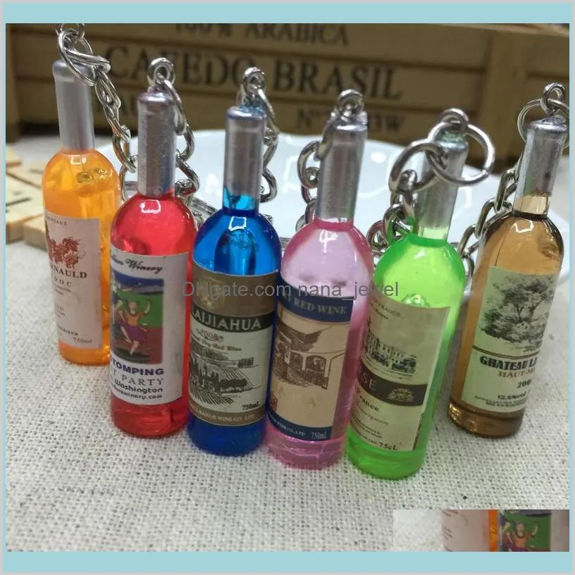 small wine bottle wine cell phone pendant key chain key ring beer bottle creative korea jewelry gifts men wedding gift