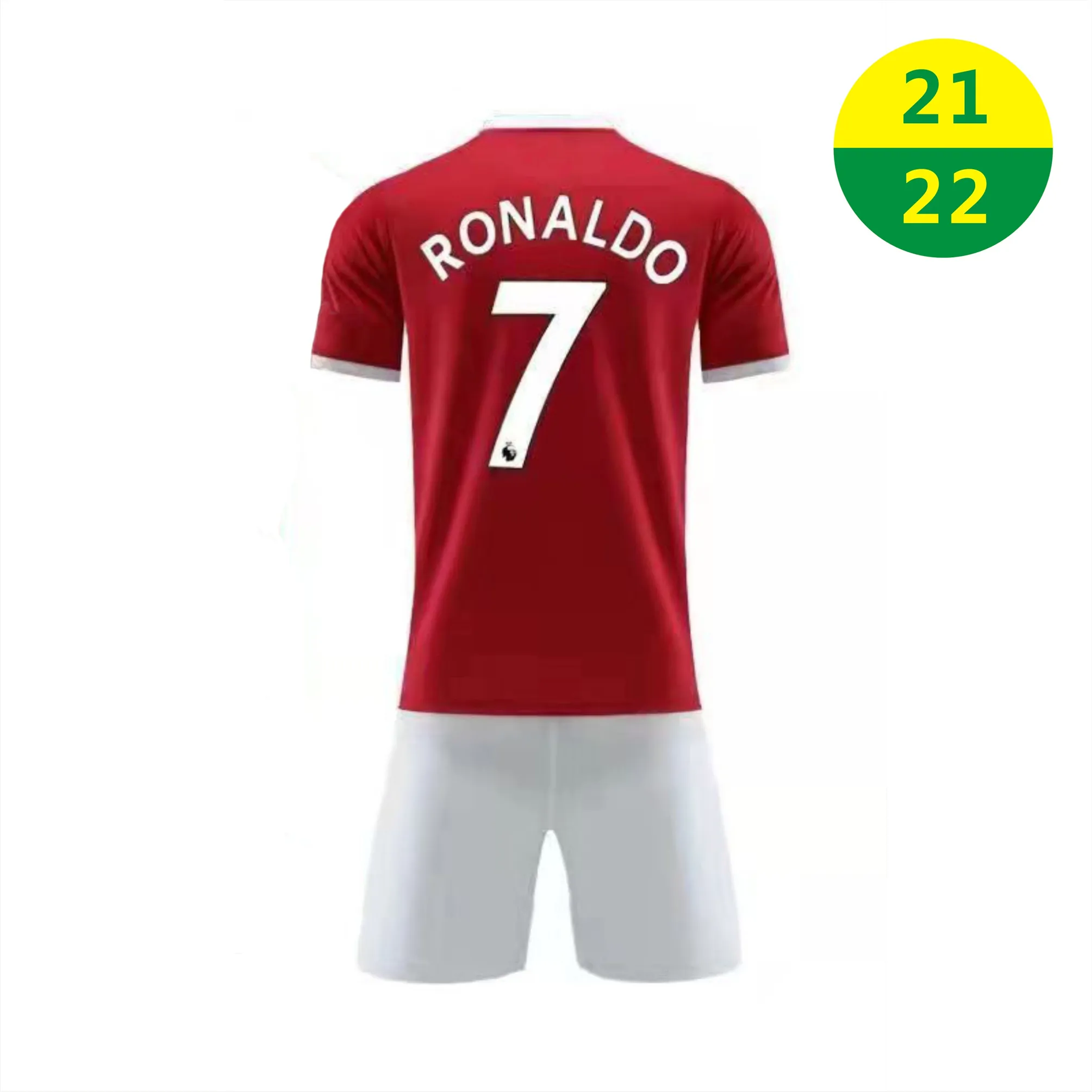 ABD Hızlı 2021 2022 Ev Jersey Ronaldo Futbol Giymek Kırmızı # 7 Formalar Yetişkin Kısa Kollu Suit Eşofman Erkek Spor Çocuk Futbol Eğitim Gömlek 21 22 Ile Logo # MLZ-21A1