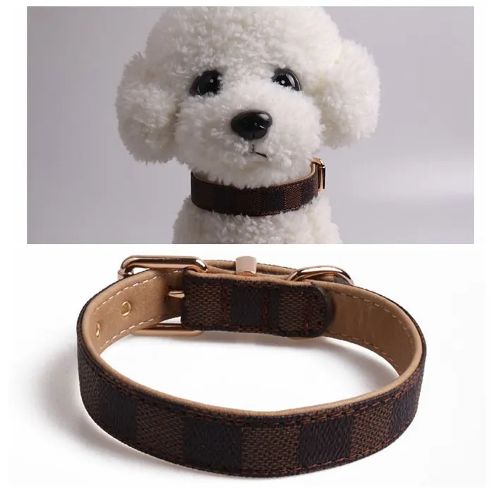 Collari per cani LINEESHES CLASSICAL MODELLO PU in pelle PU Moda regolabile Pet Dogs Cats Guinzaglio Cute Pet Collar 1pcs CNY1839