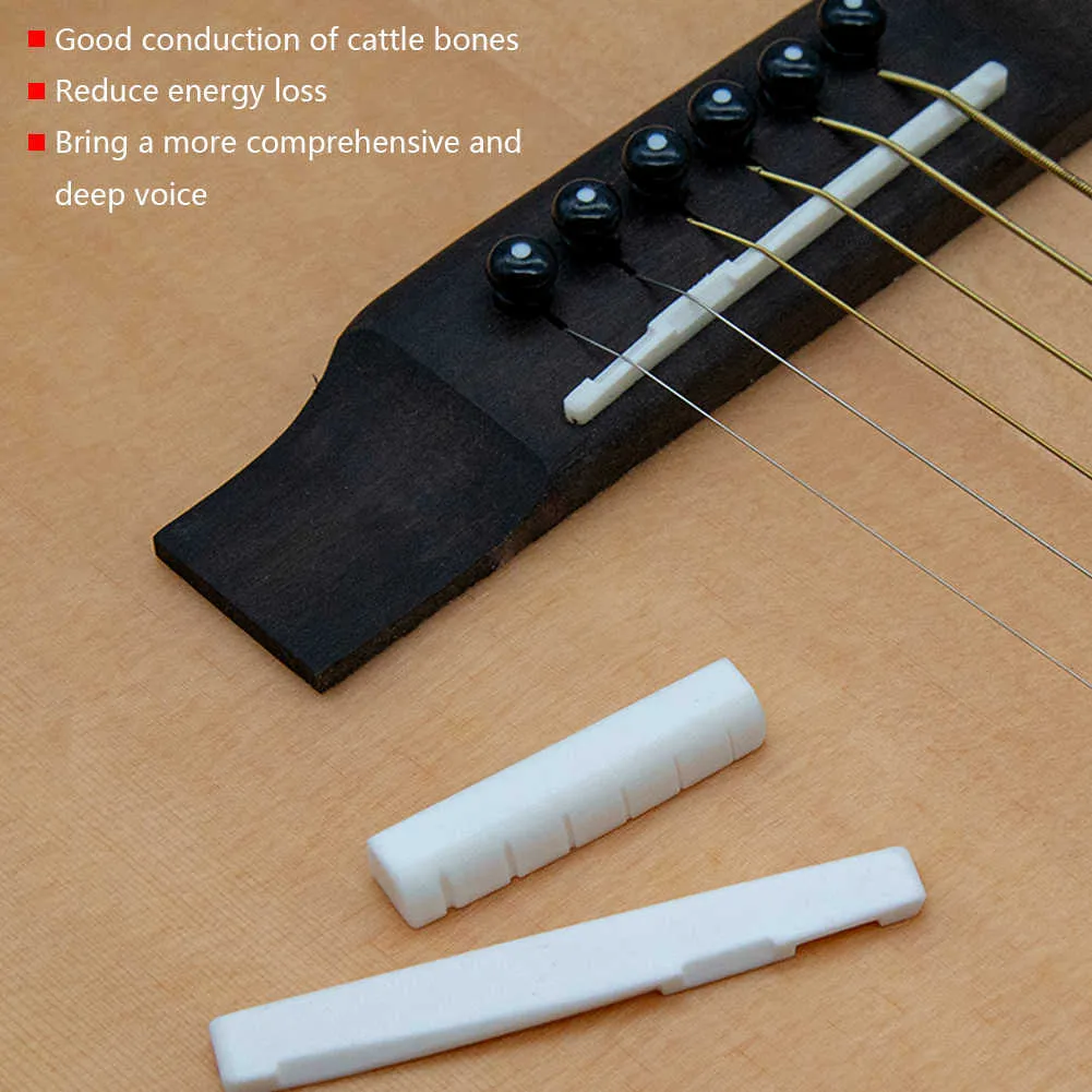6 String Fork Classical Guitar Bone Bridge Sidle and Nut Ivory Set Instrumenty Muzyczne Wymiana część zamienna Biała gitara części Ukulele Guitar Akcesoria