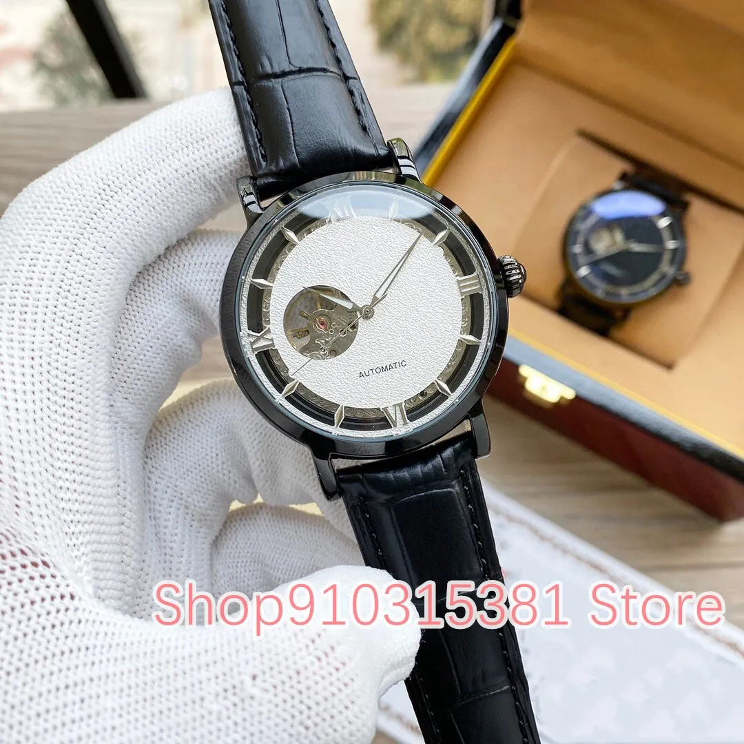 Business Men Stainless Steel sport watches waterproof Automatic Mechanical Tourbillon Watch Male Rome Number clock 42mm