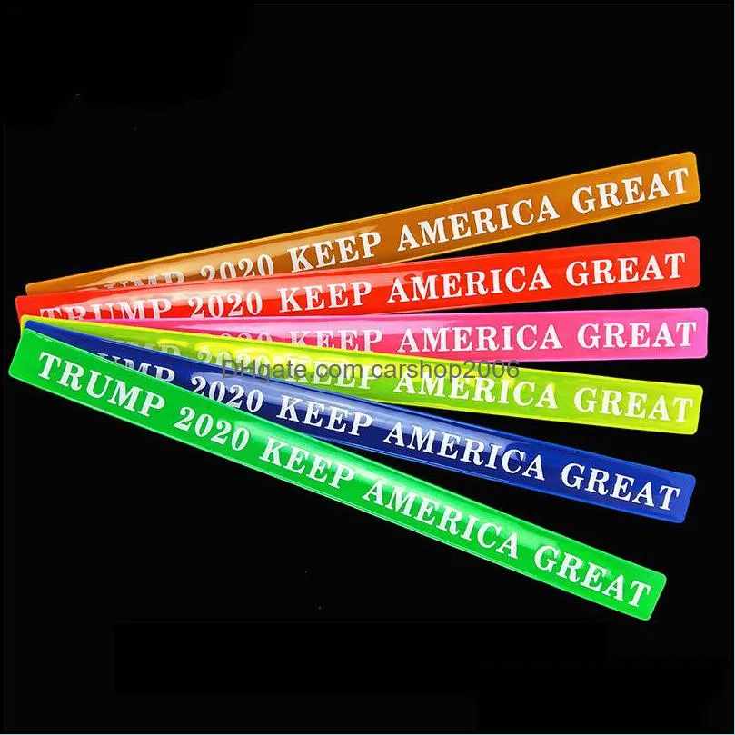 Donald Trump Bracelet Wristband Cycling Reflective Wristband Circle Traffic Safety Reflective Wristband Cuff Bracelet Click Ring DBC