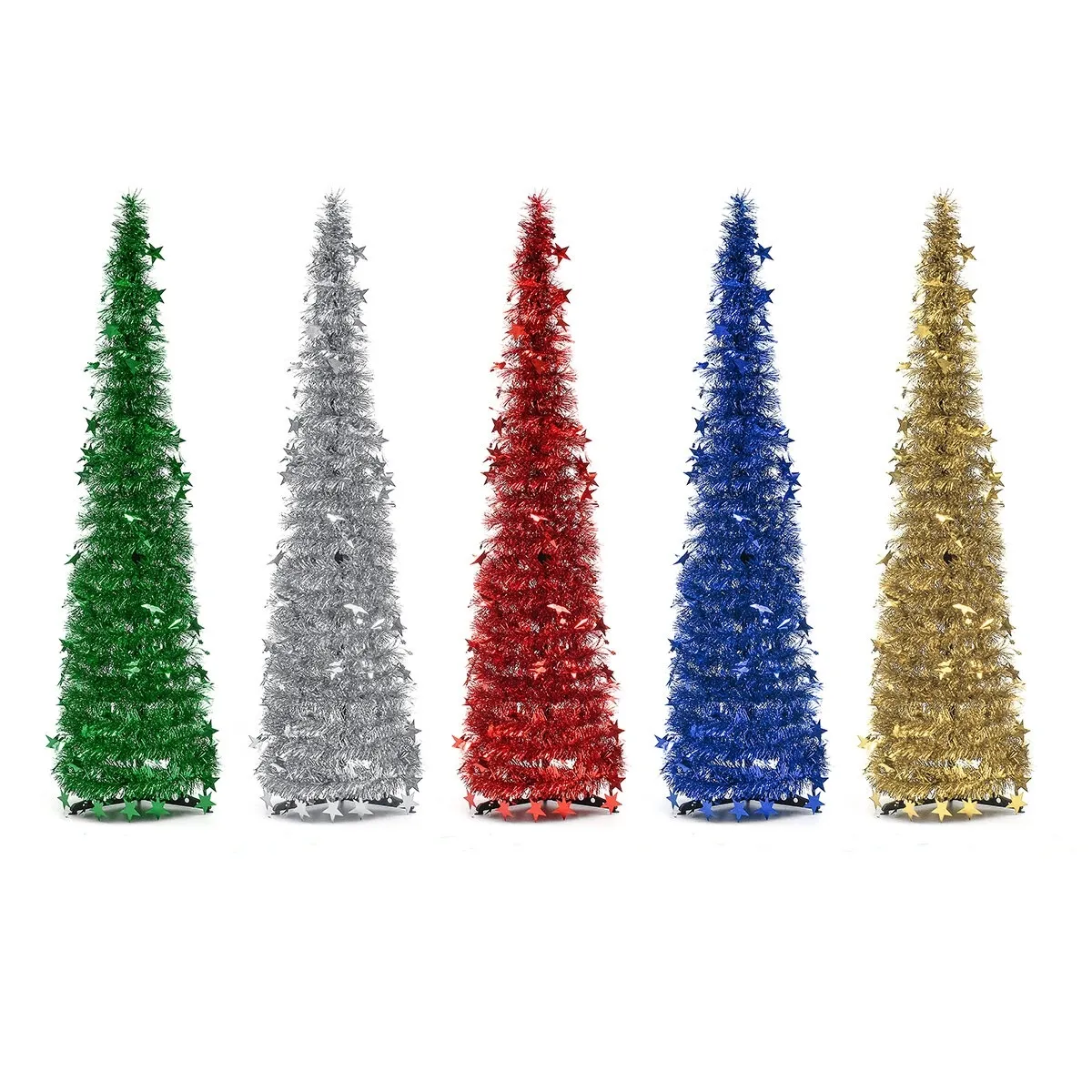 1,2 m intrekbare opvouwbare kerstboom, meerkleurige opties, pluche kerstboom, creatieve feestdecoratiebenodigdheden