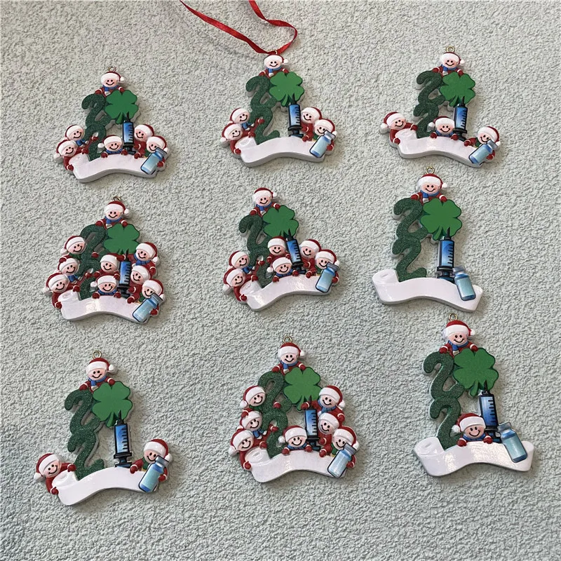 2021 DIY Juldekorationer Ornaments Writable Santa Claus Pendant Home Party Gåvor för familjevänner från FedEx A12