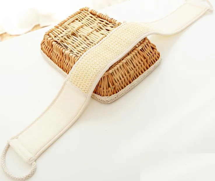 Bathroom Aessories Bath Home Brushes, Sponges & Scrubbers Natural Loofah Rub Brush Exfoliate Pull Back Strip Belt Chopping Band