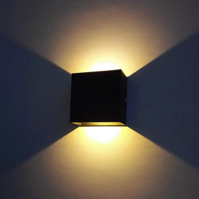 Lámpara de pared LED LED LED LIGHT 6W/12W ABAJO ABAJO DIMBIZABLE POTO POTO PORCHE SCONCE