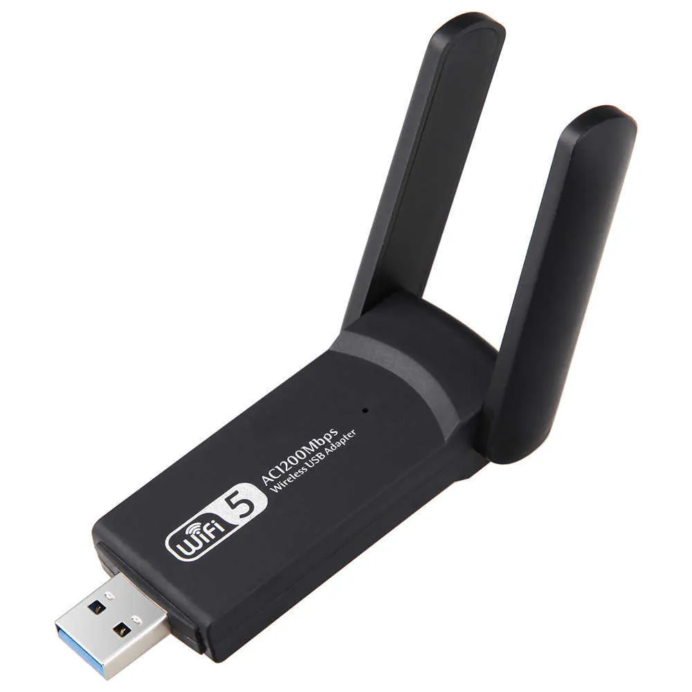 Adaptador Wifi USB 1200Mbps Placa de rede USB 1200Mbps Dongle Wifi USB LAN Ethernet Dual Band 2.4G 5.8G