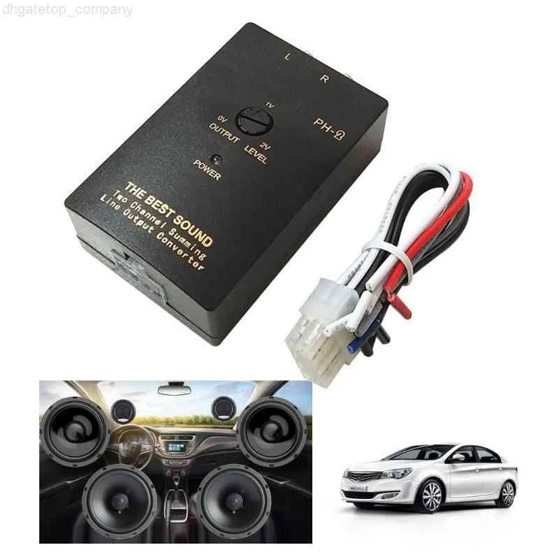 Car Stereo-Audio RCA-Speaker Wire Impedance Converter Output Adapter High to Low Level Output Line Control Auto Part