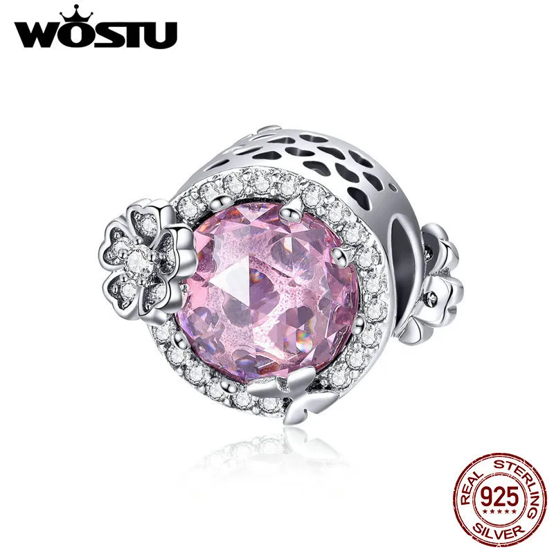 Wostu Real 925 Sterling Silver Radiant Daisy Charms Bead Fit Original DIY Bracelet Bangle European Smycken Gift Q0531