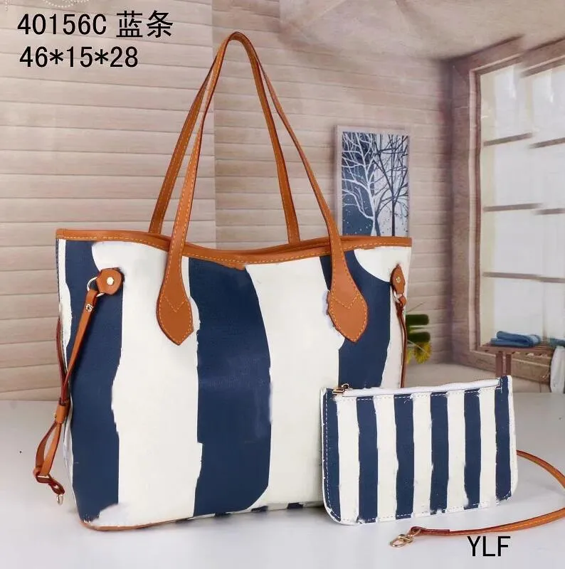 Brand Fashion stripe Women Duffel Bags Handbags PU Leather Small Flap Crossbody Bag Son-mother Evening Clutch +Purse 46*15*28cm 5colors