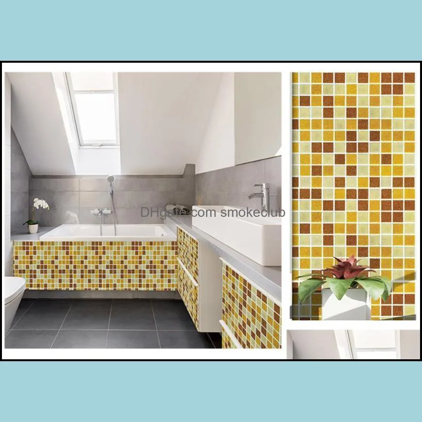 wallpaper 20cm*240cm Mosaic Wall Stickers Waterproof Heat Resistance Self-adhensive Anti Oil Removable Cover Up Square Agate orange