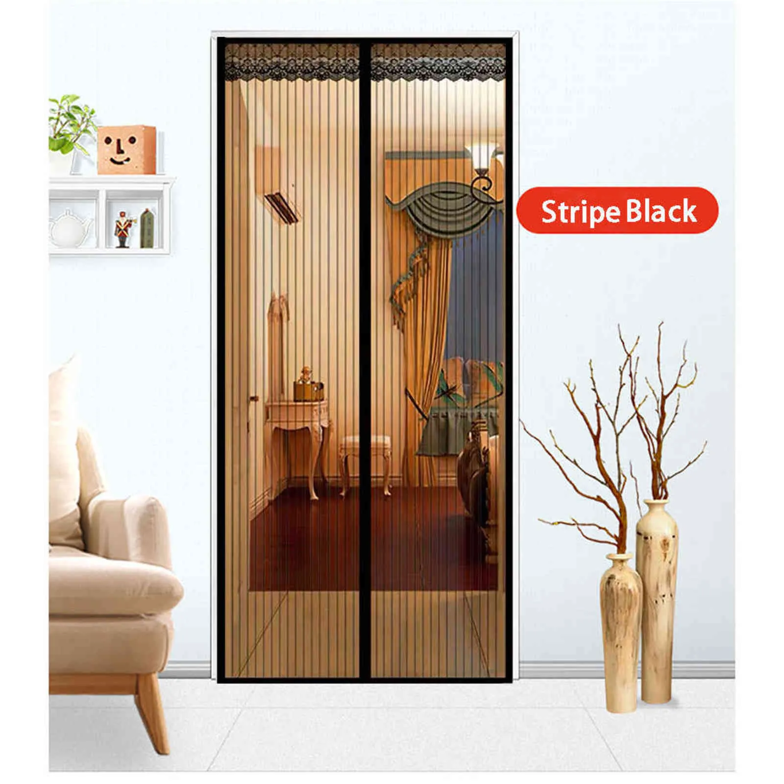 High Quality Reinforced Magnetic Screen Door Anti-Mosquito Curtain Magic Magnets Encryption Mosquito Mesh Net On the Door 211102230m