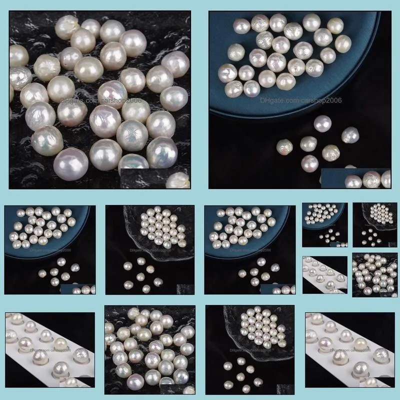 10-12mm Baroque White Single Natural Freshwater Pearl Loose Beads Women`s Gift Jewelry