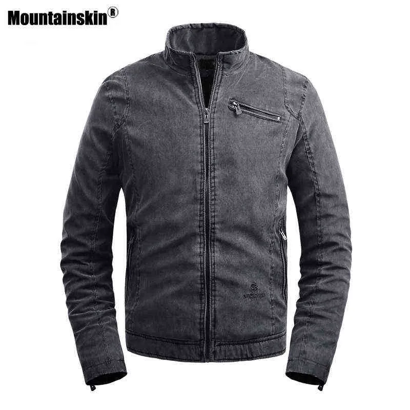 Bergskinn 2021 Höstens tjocka jacka Casual Mens Polyster bomulljacka Mode Simple Style Stand Collar Coat Male SA973 Y1122