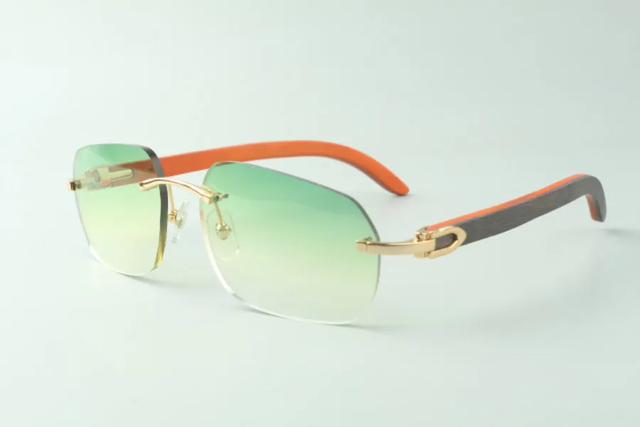 Lunettes de soleil de créateur vente directe 3524024, branches en bois orange, taille : 18-135 mm