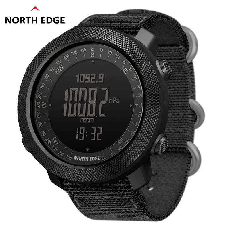 North Edge Men's Sport Digital Waths Running Swimming Military Ejército Relojes Altimeter Barometer Compass Waterproof 50m 211124
