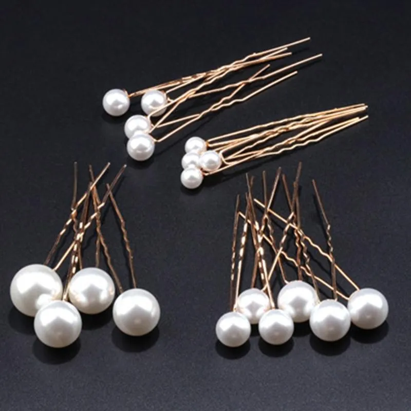 Headpieces 18 st European Wedding Pearl Hair Pins Brudtillbehör för brud brudtärna kvinnor tjejer