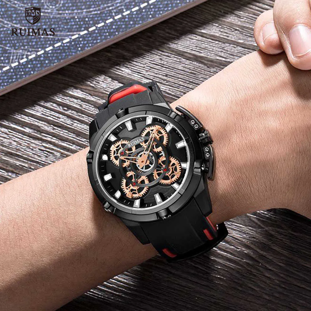 lmjli-RUIMAS Orologi al quarzo da uomo Luxury Army Sports Wristwtach Uomo Cinturino in silicone nero Orologio impermeabile Relógios Masculino Orologio 547 orologi da uomo