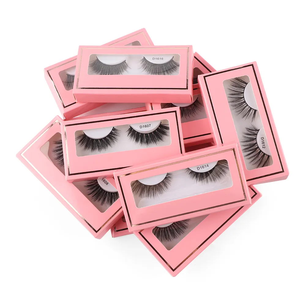 Natural Long 3D Faux Mink Lash 15-20mm Makeup Eyelash Extension Daily Wear False Eyelashes Reusable Fluffy Fake Lashes For