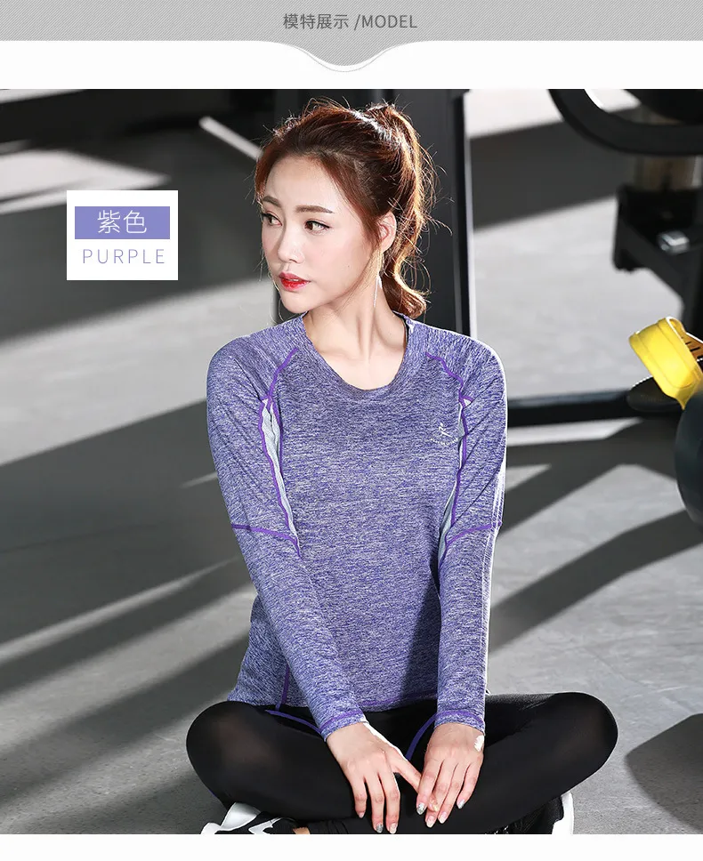 New Korean Fitness Clothes Womens Long Sleeve T Shirt Fast Drying