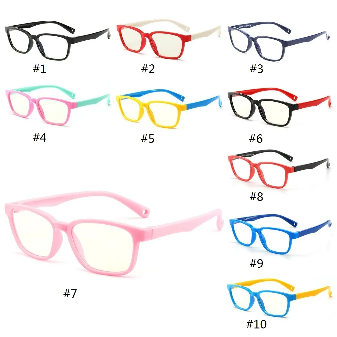 2021 Bambini di moda prevengono occhiali BluRay Uomo e donna Lente piatta Occhiali in silicone Silicone Telaio morbido F8140