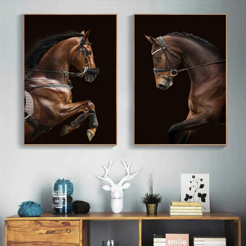 Horse Poster Muur Paarden Schilderij Canvas Foto's Wall Art voor Woonkamer Moderne Home Decor Dier Posters en Prints