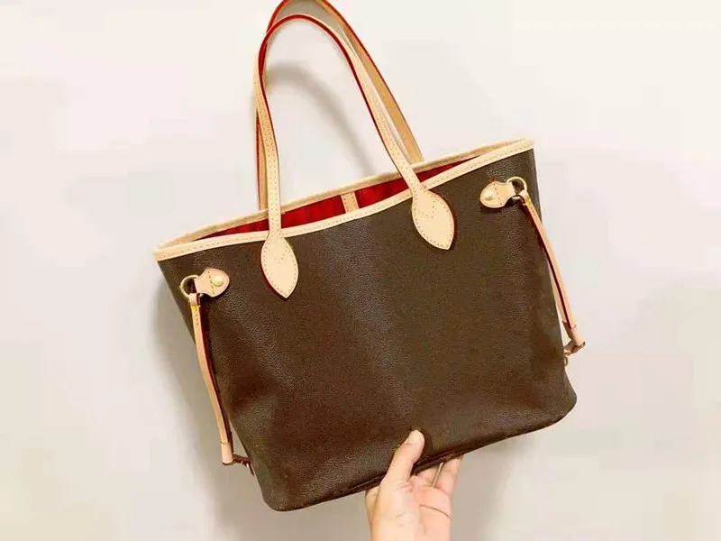 Handtasche Damen Einkaufstasche Luxurys Designer Taschen Damen Umhängetasche Echte Handtaschen Geldbörsen Damentasche Münzgeldbörse 2 Stück 40995