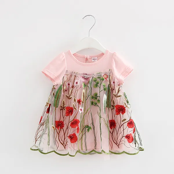 Vestidos de princesa para niñas, vestido infantil de algodón de verano, ropa de flores para niñas pequeñas, vestido tutú de fiesta de 1er cumpleaños, Vestidos Q0716