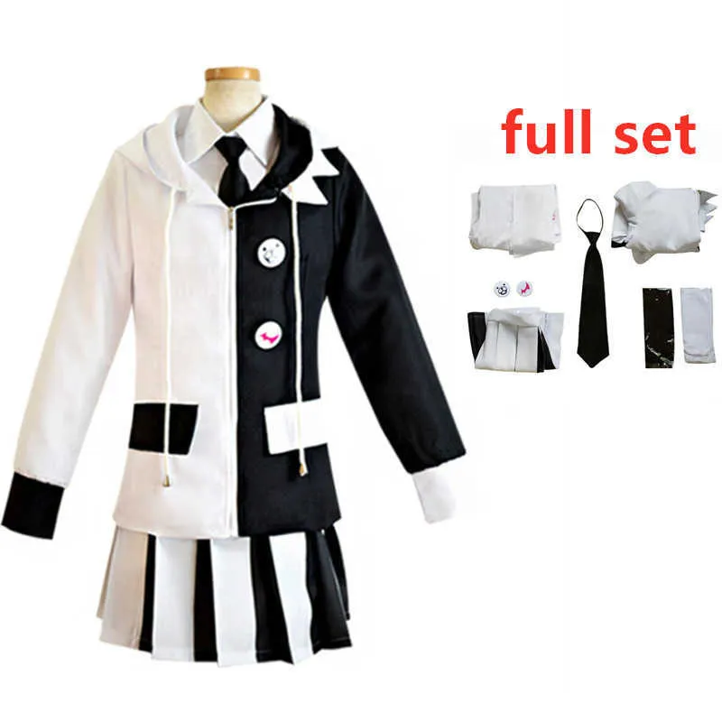 Danganronpa V3 Monokuma Cosplay Costumes Unisex Suit Monomi Woman Clothing Coat Skirt Pants Y0913