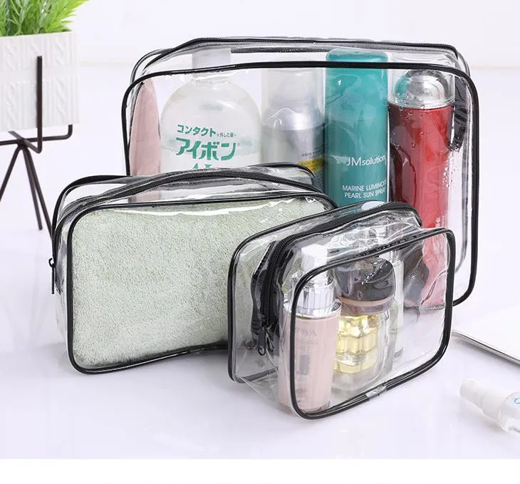 Transparent Make Up Organizer Bath Wash Bags Storage Bag Zipper Various Color Specifications Convenient Water Proofing SN4187