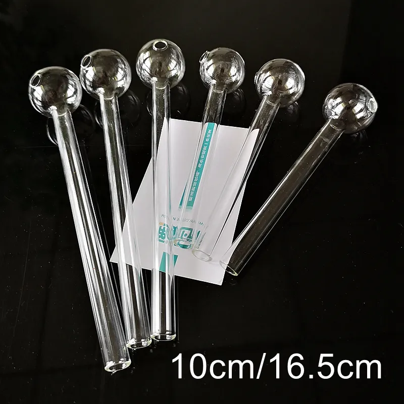 4 Inch 6 Inches Clear Pyrex Smoking Pipe Glass Oil Burner Pipes Mini Small Spoon Pipe Tobacco Straight Tube Handpipe Smoked Accessories