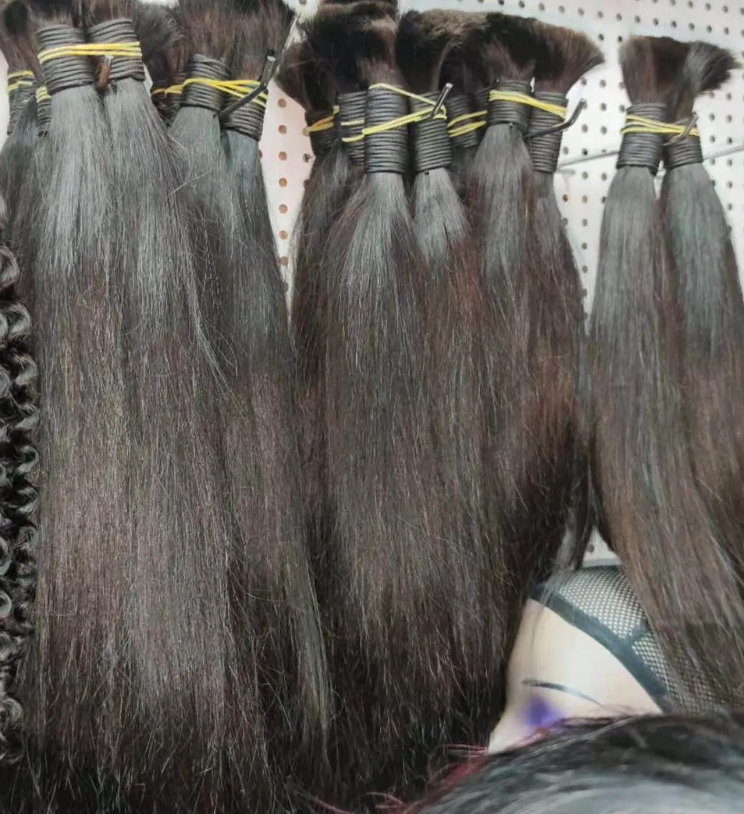 3 Bündel im Angebot: Bulk lockiges glattes Haar, tiefe Welle, reines malaysisches Haar, ungeknüpfte Verlängerung, Flechten, hübscher Salon