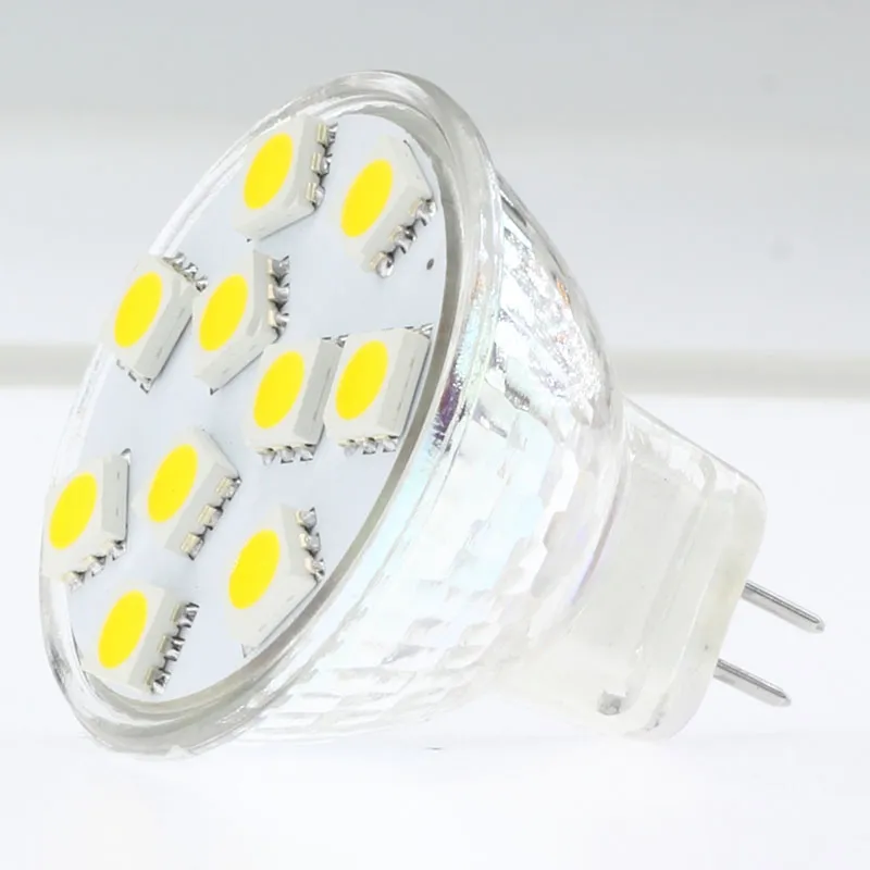 Ampoule LED haute luminosité 3W MR11 GU4, 12V 24V, 10LED, 12LED, 5050 SMD, blanc froid, blanc chaud, remplace l'halogène