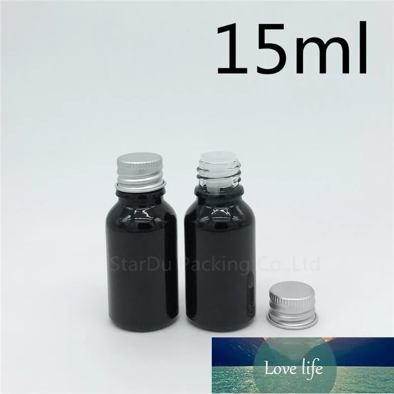 収納ボトル瓶500ピース15ml黒ガラスびんの血清容器、15ccサンプルバイアルねじキャップ香水工場価格専門のデザイン品質