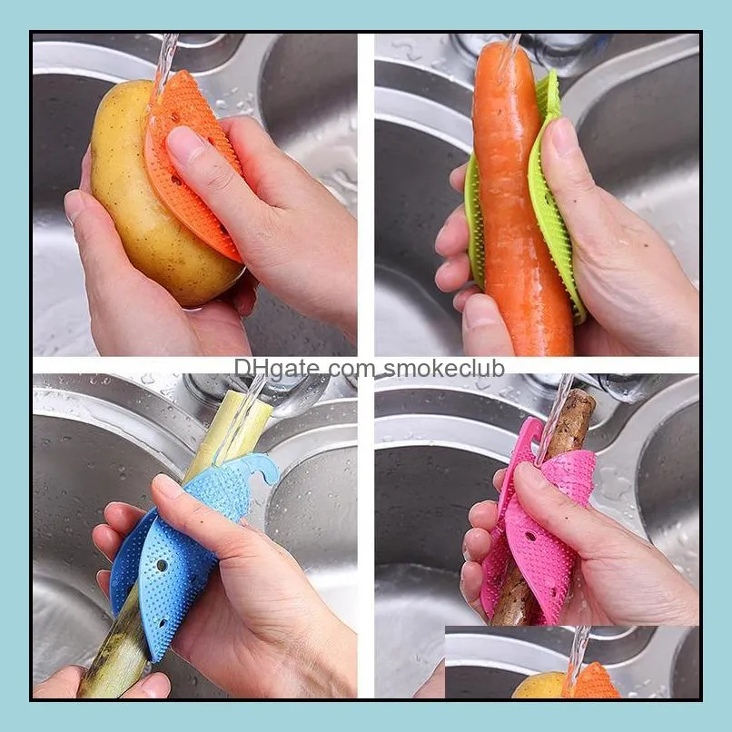 Vegetable Cleaning Brush 2017 New Arrival Silicone Fruits Brush For Potato Carrot Ginger Cleaning