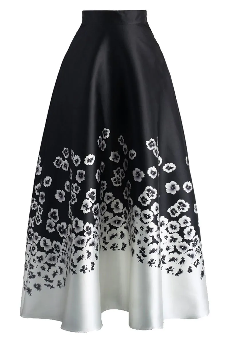 Monochrome-Floral-Print-High-Waist-Maxi-Skirt-LC65017-1-1