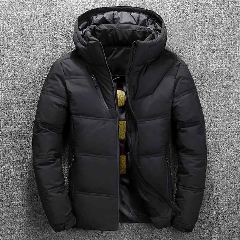 Manteau d'hiver pour hommes épais chaud blanc canard vers le bas Parkas veste hommes neige Parka veste pardessus coupe-vent à capuche chaud Parkas 210914