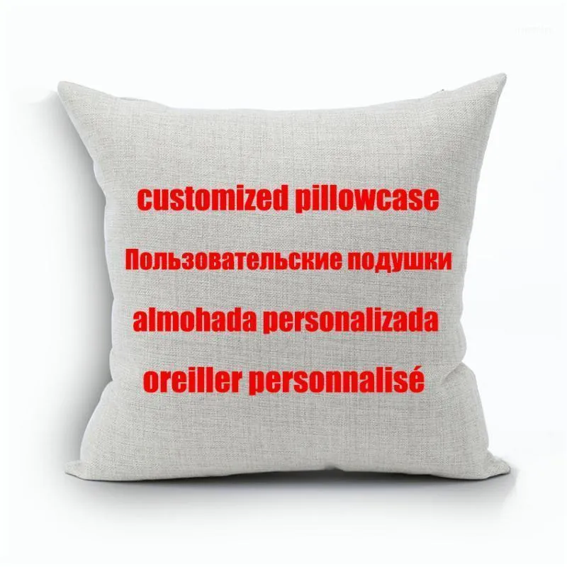 Pillow Case Wholesale- Custom Designs Linen Cover Print With Your Pictures Texts Pos Unique DIY Square Throw Pillowcase 2022 Gift1