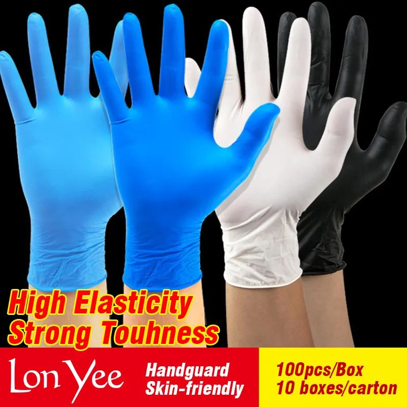 Gants en nitrile jetables de qualité alimentaire Gants en nitrile antistatiques résistants à l'usure Gants de protection du travail en caoutchouc blanc cYL0060