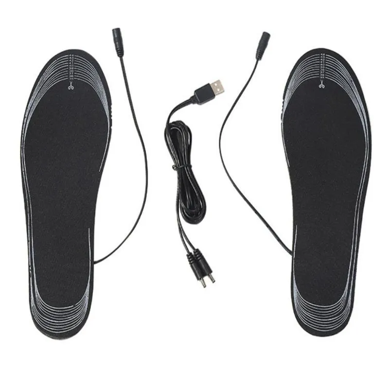 Sportstrumpor Säker bekväm trådlös fot varmare USB uppvärmda skoinsulor Elektrisk uppvärmningsplatta Fötter Sock Mat Winter Outdoor