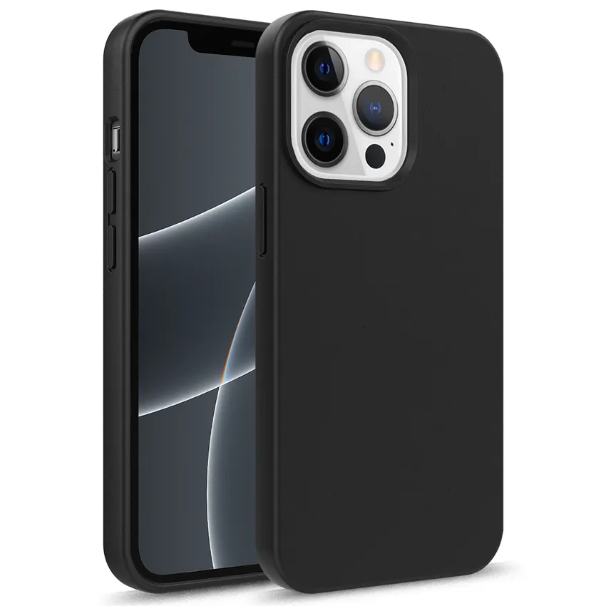 Étuis de téléphone épais en paille de blé pour iPhone 13 12 Mini 11 Pro Max XS XR 7 8 Plus S21 Ultra A12 Recycler la couverture arrière en TPU souple mat écologique