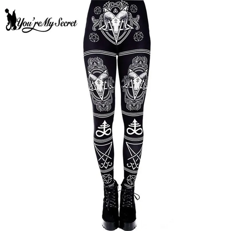 [Du är min hemlighet] Animal Printed Leggings Gothic Horse Women Fashion Sexy Ankelbyxor Fitness Workout Leggin 4 Färger 211204