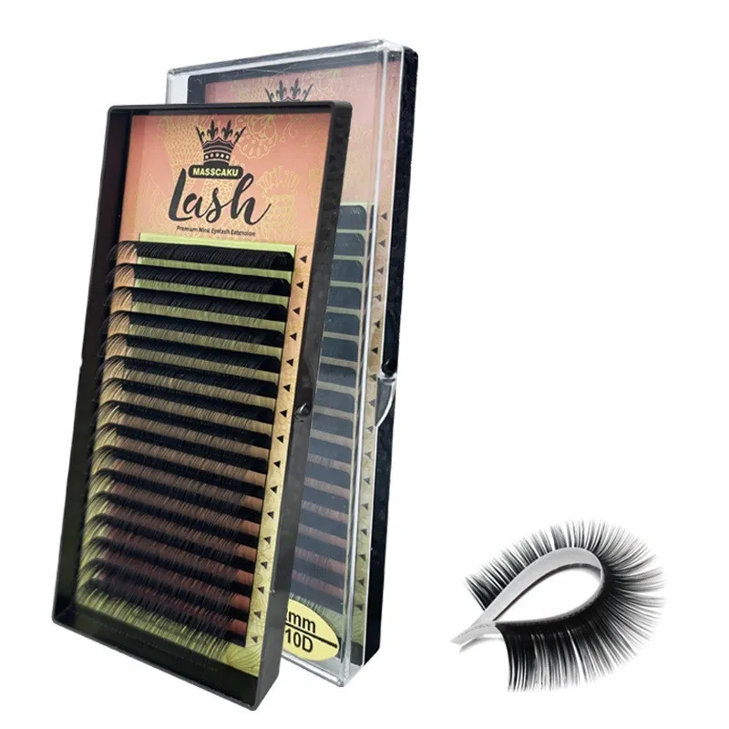 16 rader ympade ögonfransar naturliga singelkluster falska ögonfransar naturliga fluffiga diy ögon makeup mode lash ympning